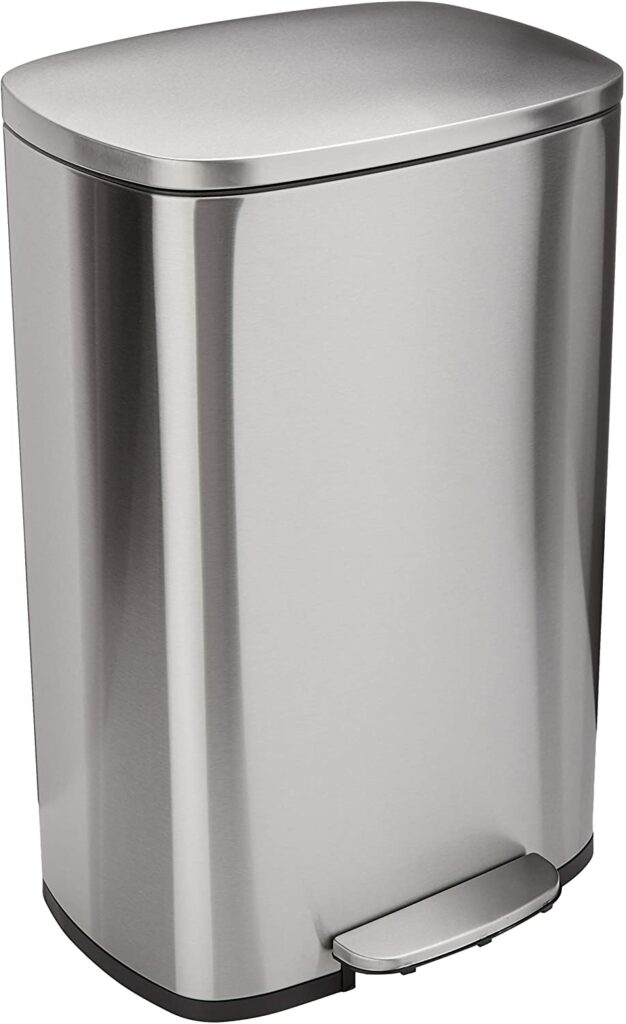 3 Best Kitchen Trash Cans | Amazon Basics 50 Liter 13.2 Gallon Soft Close Trash Ca 1