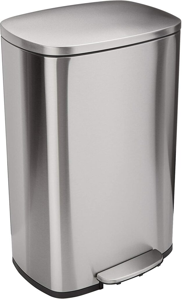 Best Kitchen Trash Cans | Amazon Basics 50 Liter 13.2 Gallon Soft Close Trash Ca 1