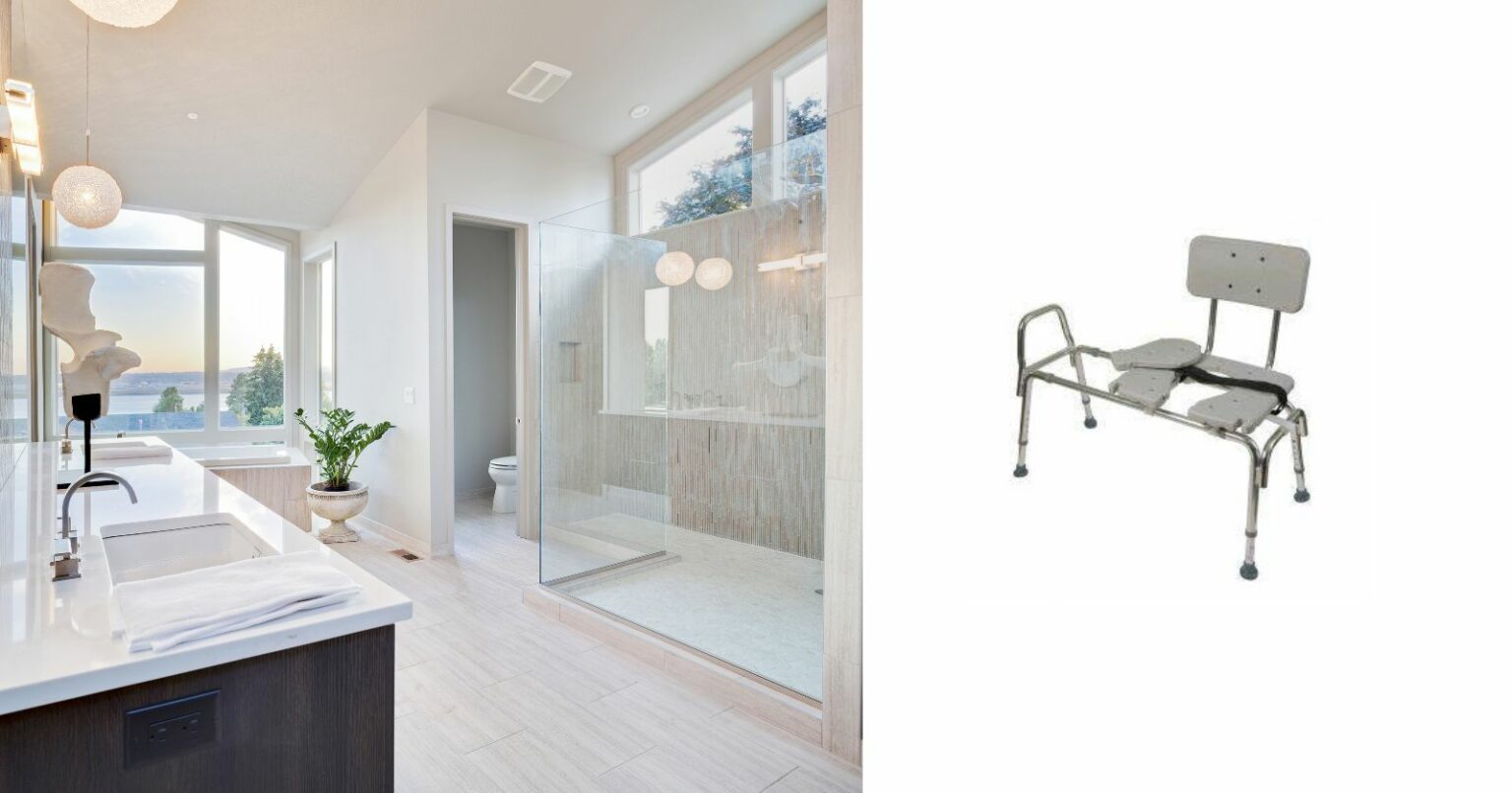 DuroMedTub Transfer Bench and Sliding Shower Chair Review Elderly