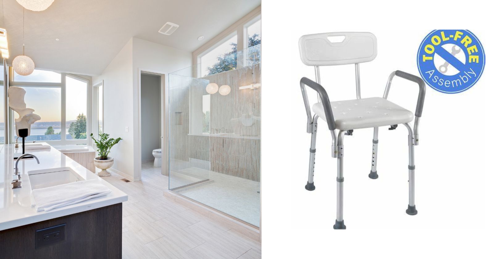 Medical Tool-Free Assembly Shower Chair by Vaunn Review | Elderly ...