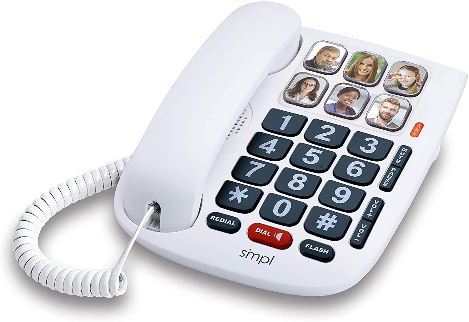 | SMPL Hands Free Dial Photo Memory Corded Phone