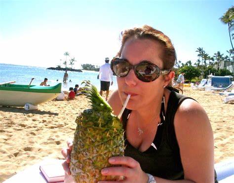 Enjoying a Pineapple