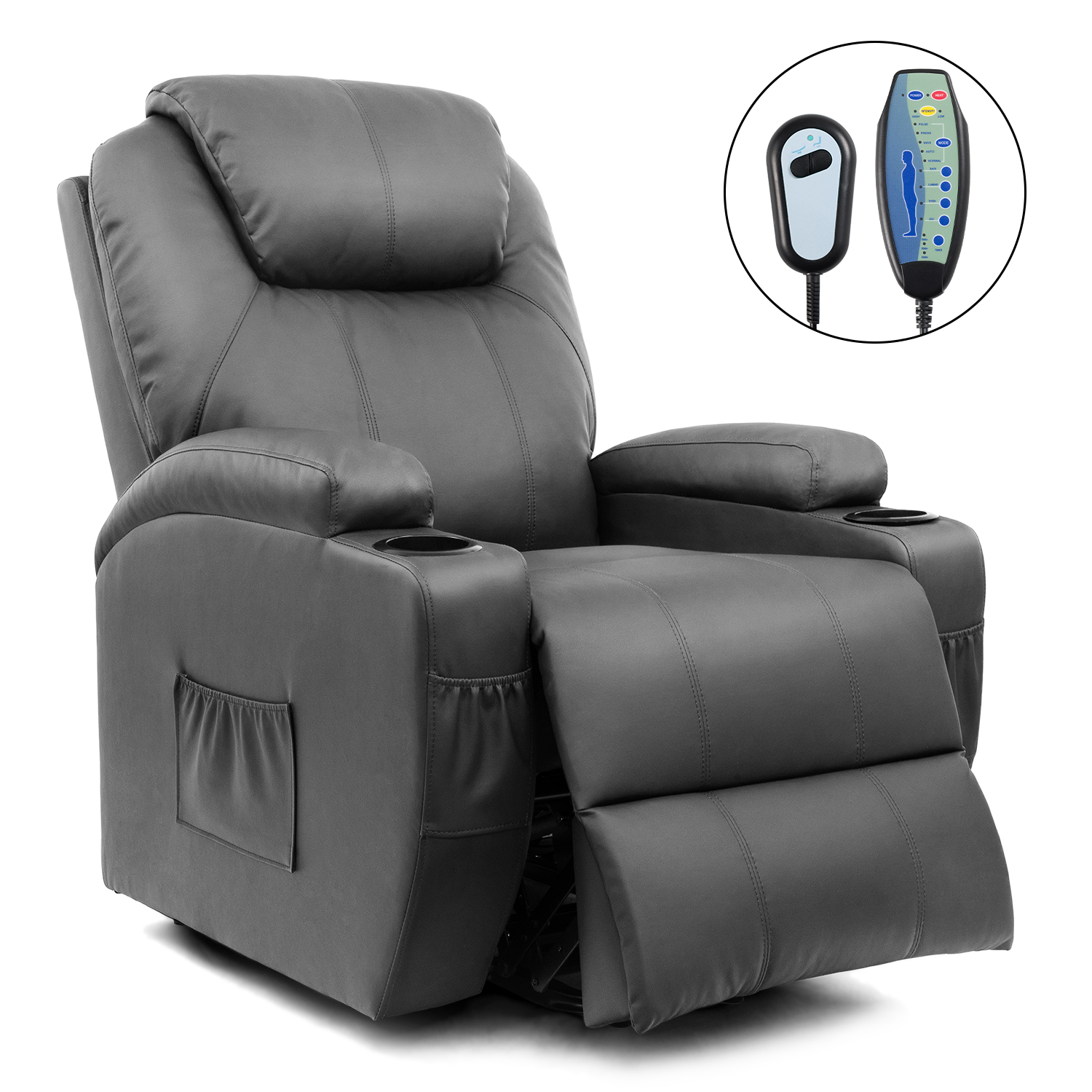 Walnew Power Lift Recliner with Massage and Heat